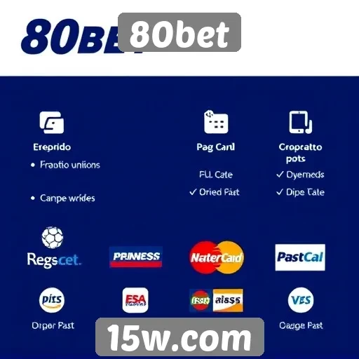 Métodos de pagamento disponibilizados pelo 80bet